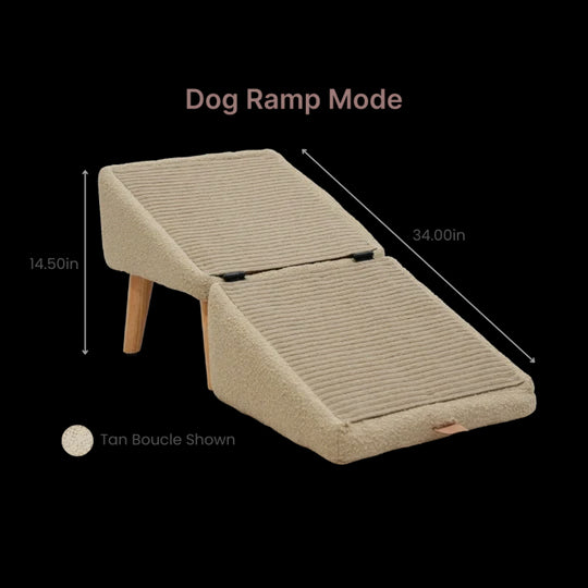 2-in-1 Convertible Wooden Home Step Stool Dog Ramp Stairs-08