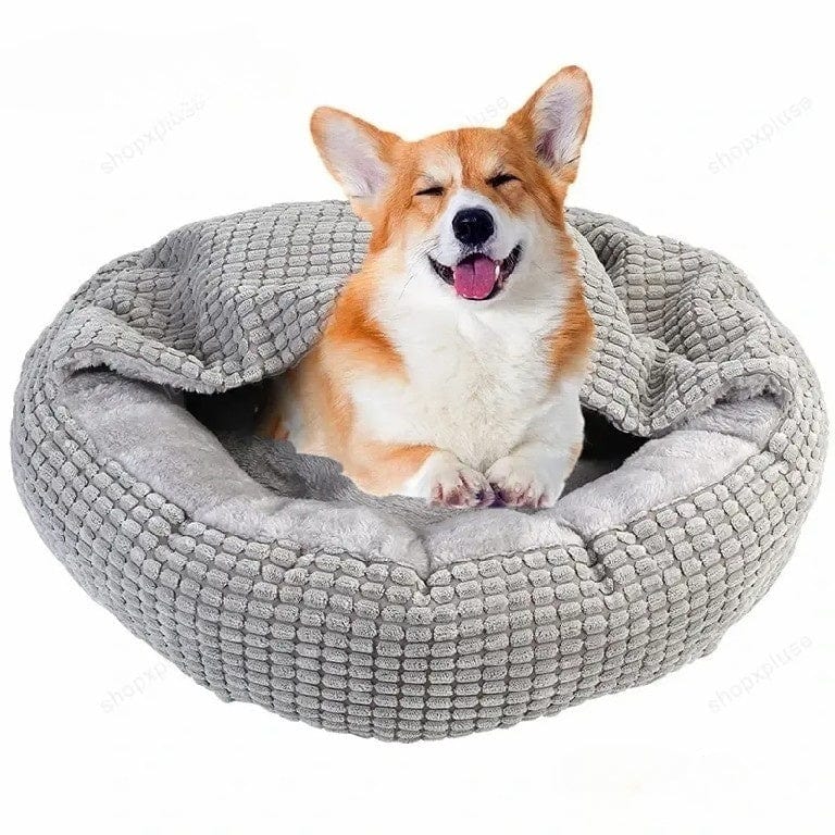 Cozy Donut Dog Bed - Washable Orthopedic Cave Bed for Small Dogs & Cats-02