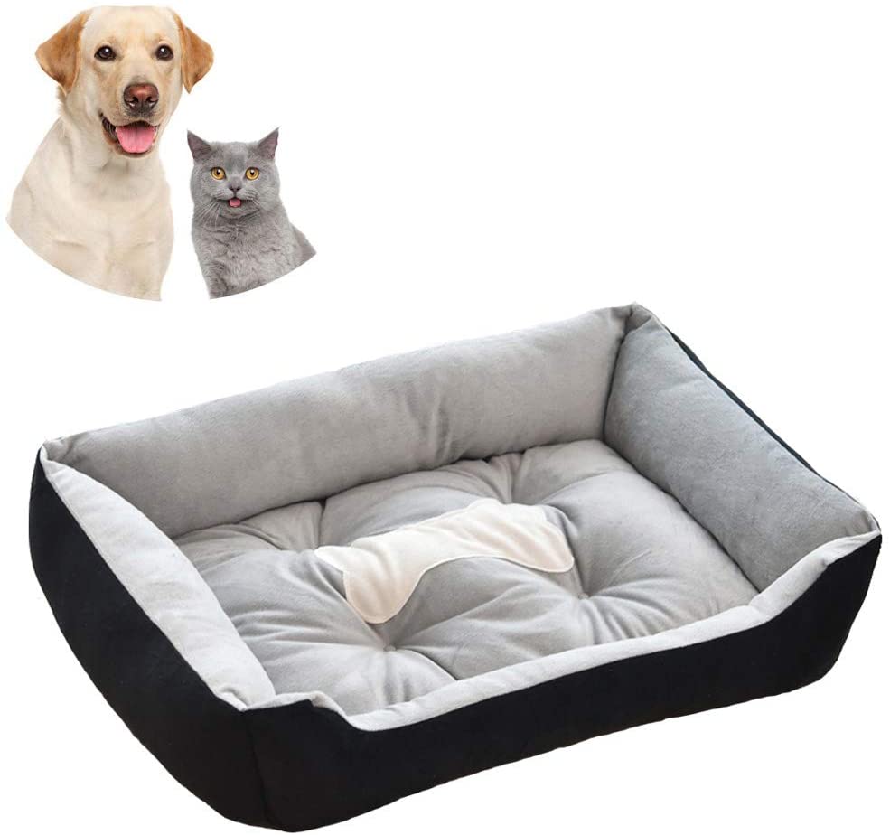 DeluxeDogBedBonePetSofa-Black