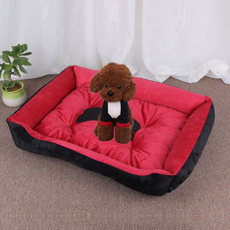 DeluxeDogBedBonePetSofa-Red