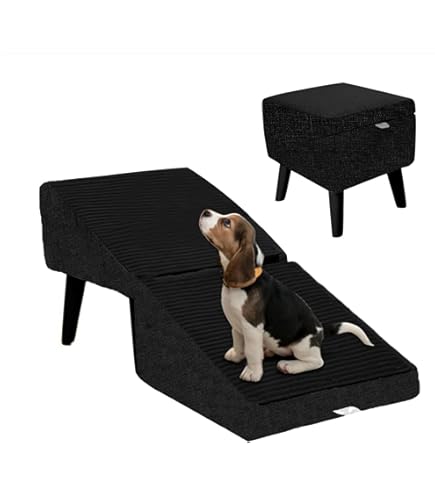 2-in-1 Convertible Wooden Home Step Stool Dog Ramp Stairs-12