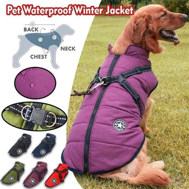 Julibibis Shop™Waterproof Winter Dog Jacket With Built-In Harness