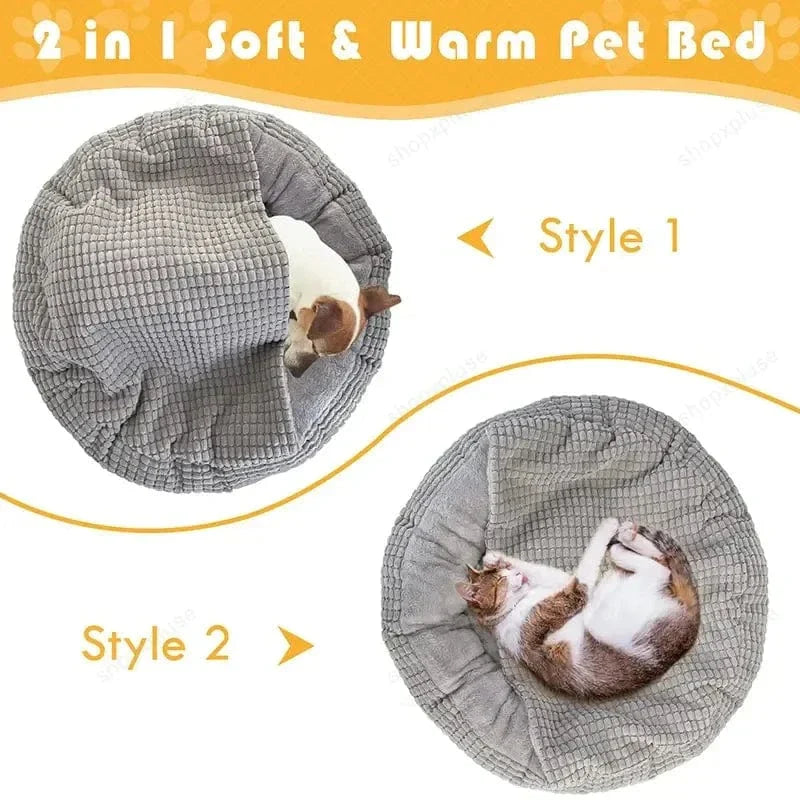 Cozy Donut Dog Bed - Washable Orthopedic Cave Bed for Small Dogs & Cats-07