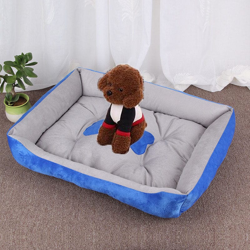 DeluxeDogBedBonePetSofa-Blue