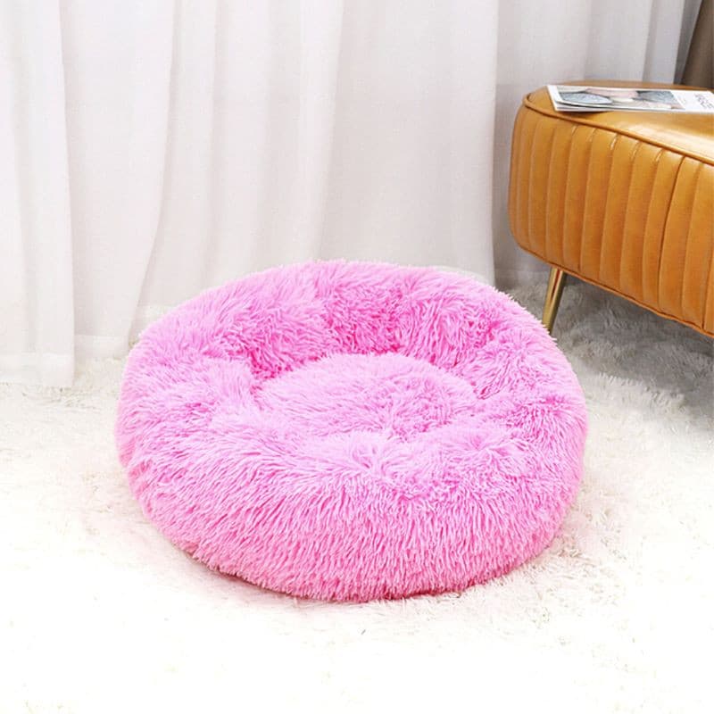 DonutCuddlerCozySoftDogBed-HibiscusPink